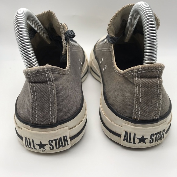 Grey on Gray Chuck Taylor All-Stars Lo-Top Converse w/ Red Trim in Size 7 - Picture 4 of 5